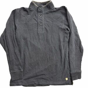Jeremiah Men’s Charcoal Gray Long Sleeve Quarter Button Pullover Shirt Size M‎
